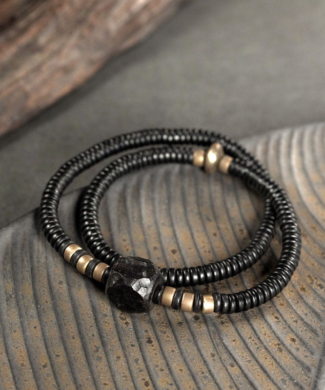 Handmade Black Copper Unisex Ebony Chain Bracelet