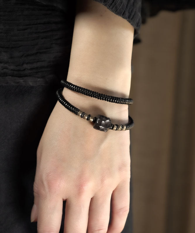 Handmade Black Copper Unisex Ebony Chain Bracelet