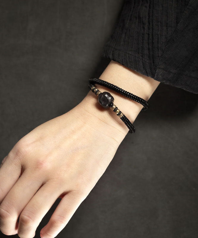 Handmade Black Copper Unisex Ebony Chain Bracelet
