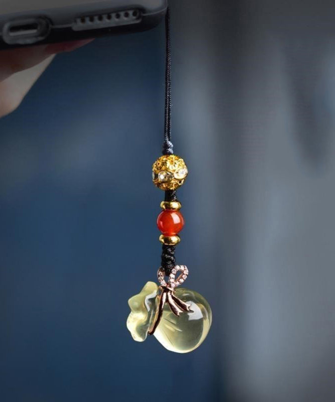 Handmade Black Crystal Zircon Money Bag Phone Chains