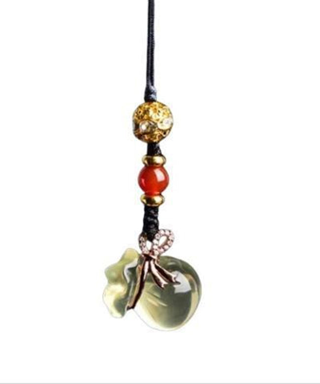 Handmade Black Crystal Zircon Money Bag Phone Chains