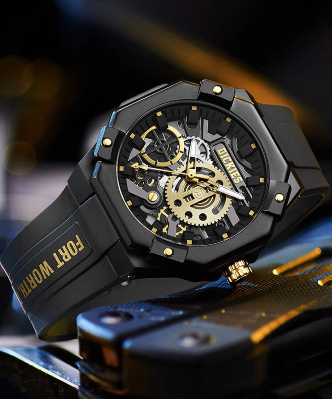 Handmade Black Silicone Rubber Waterproof Luminous Watch