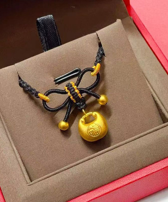 Handmade Black Sterling Silver Overgild Lucky Bag Pendant Necklace