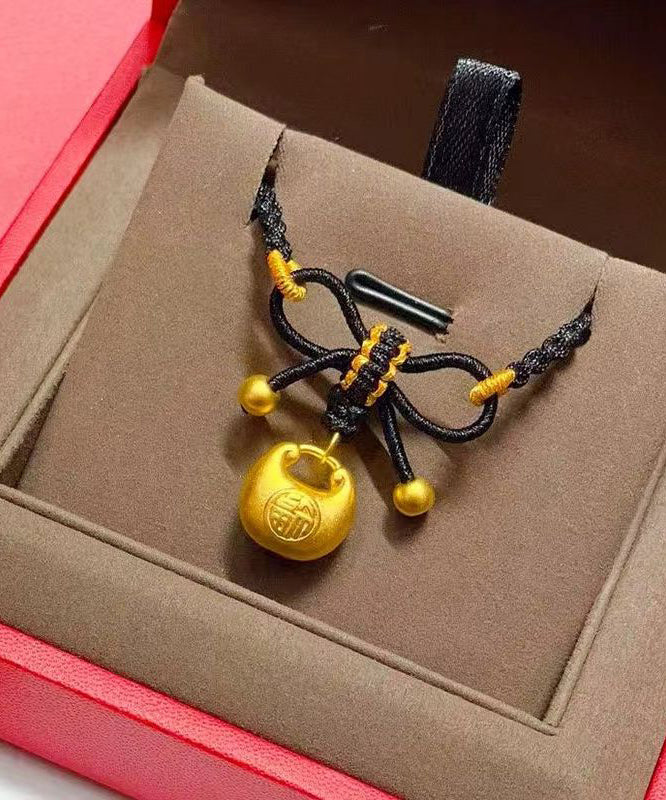 Handmade Black Sterling Silver Overgild Lucky Bag Pendant Necklace