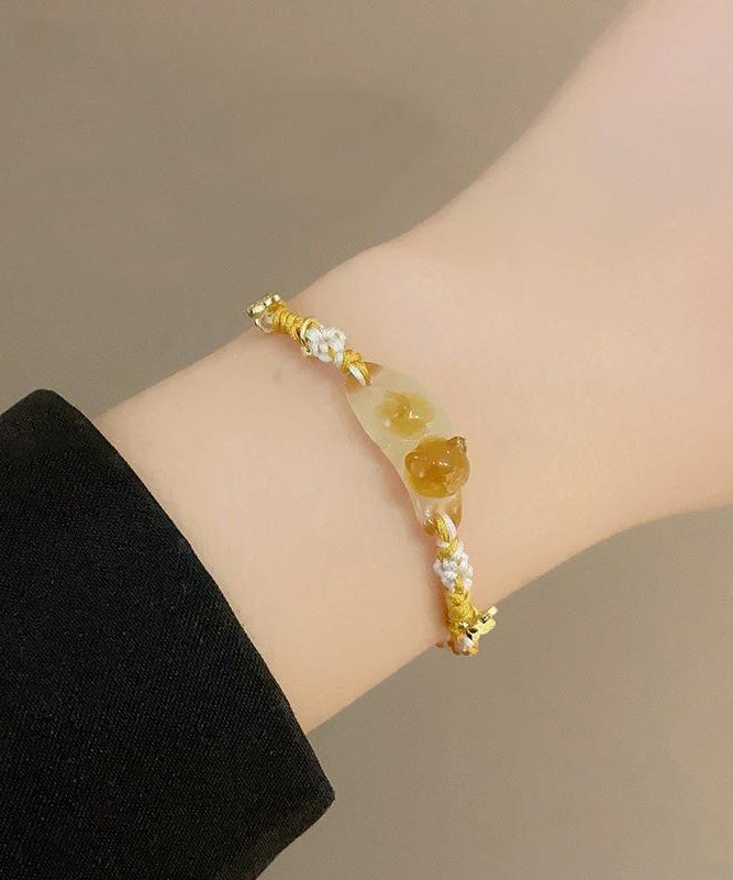 Handmade Blue Weave Osmanthus Star Light Cats Charm Bracelet