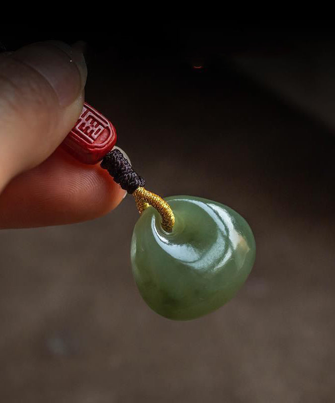 Handmade Brown Weave Jade Ruyi Lock Phone Chains