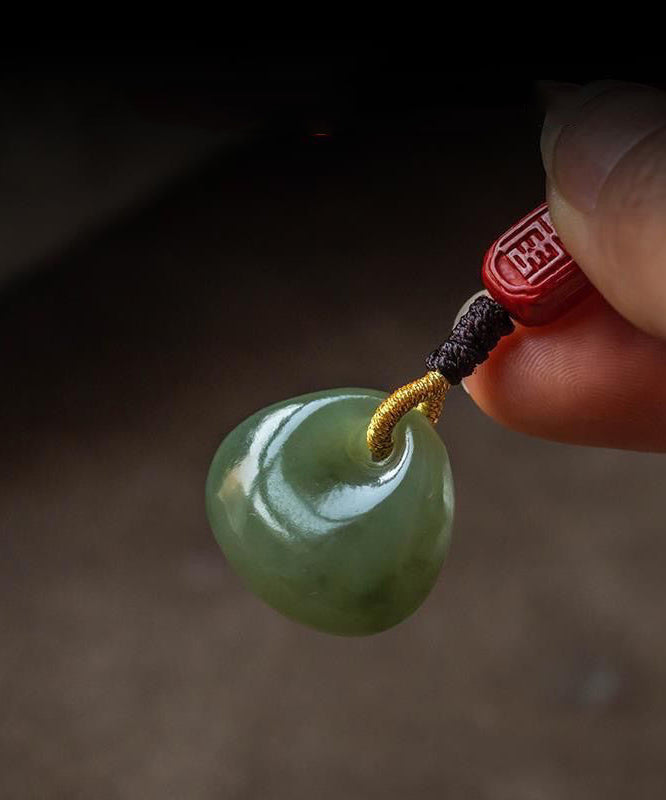 Handmade Brown Weave Jade Ruyi Lock Phone Chains