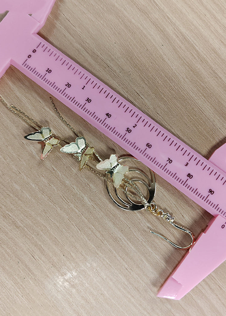 Handmade Butterfly 14K Gold Tassels Drop Earrings - Omychic