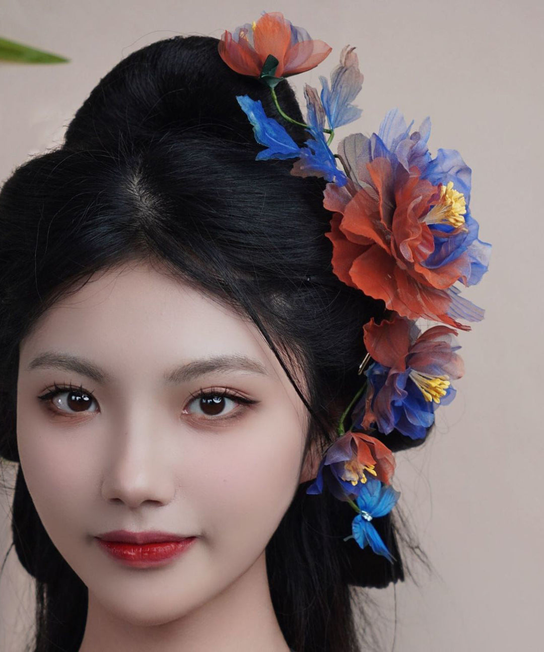 Handmade Colorblock Tulle Butterfly Floral Two-Piece Set Hairpin