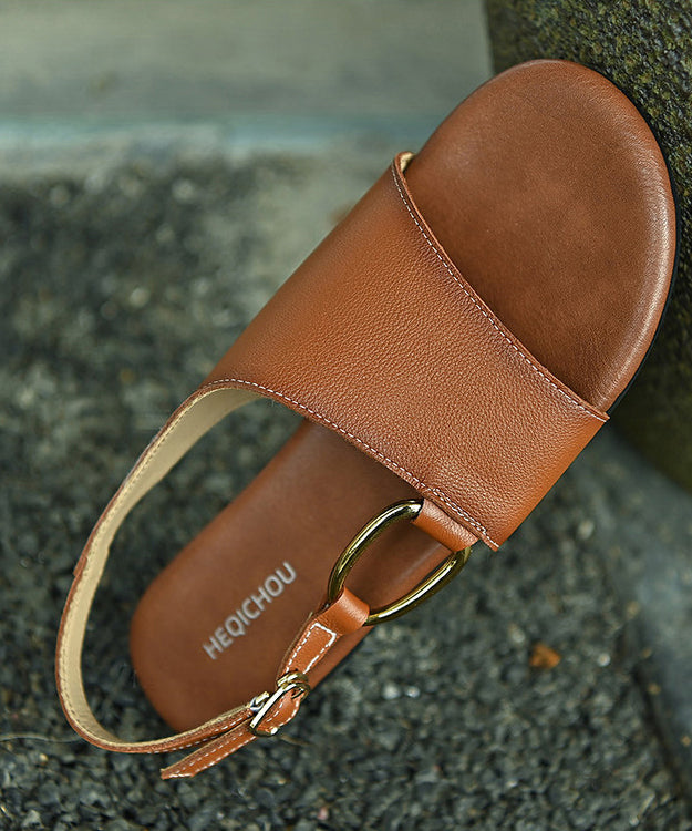 Handmade Cowhide Leather Flat Sandals Hiking Sandals