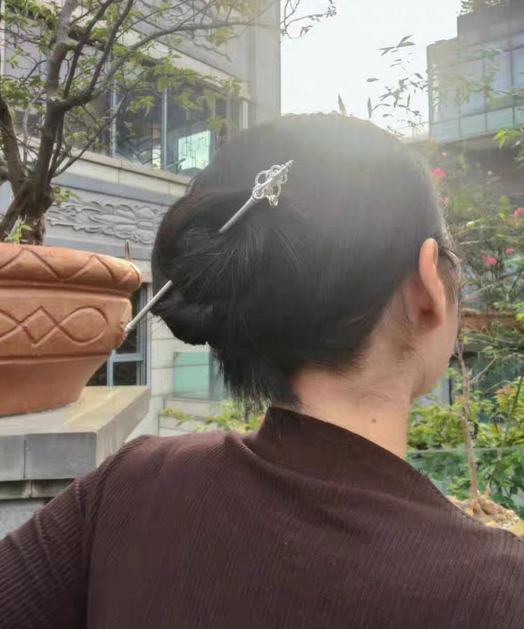 Handmade Gold Hollow Out Zen Staff Gold Plated Hairpin - Omychic