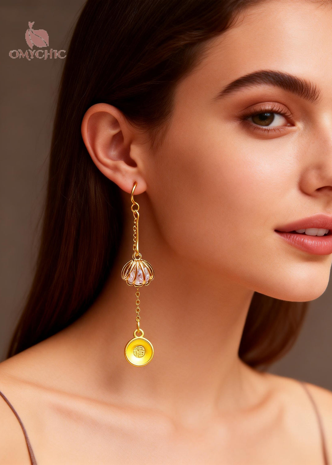 Handmade Golden Bowl 14K Gold Drop Earrings