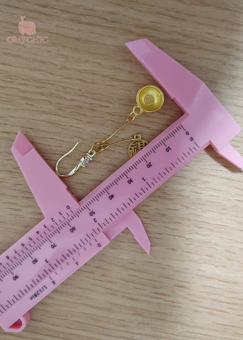Handmade Golden Bowl And Fu Character Long Drop Earrings