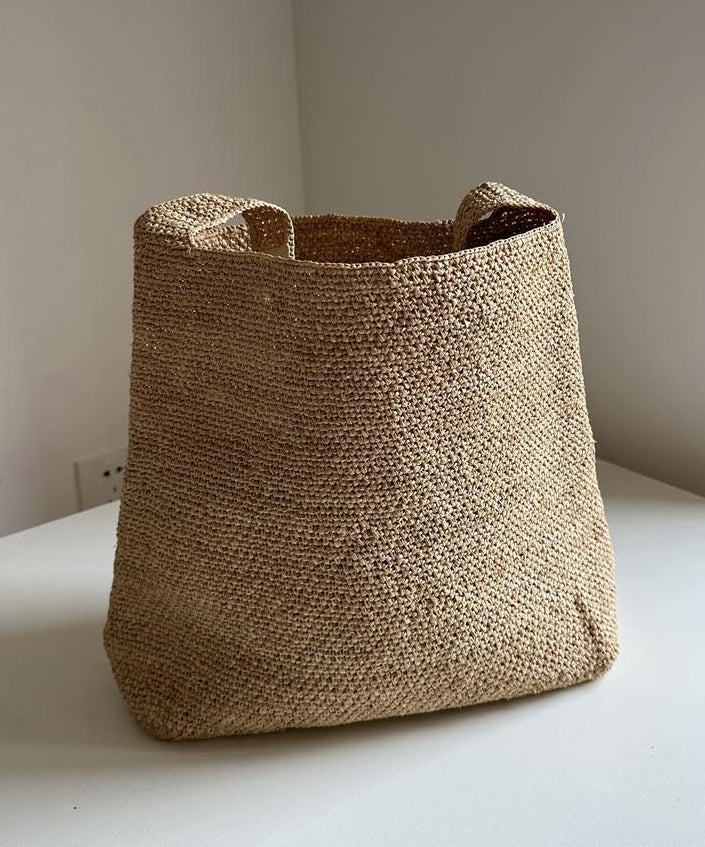 Handmade Grass Woven French Style Large Capacity Shoulder Bag