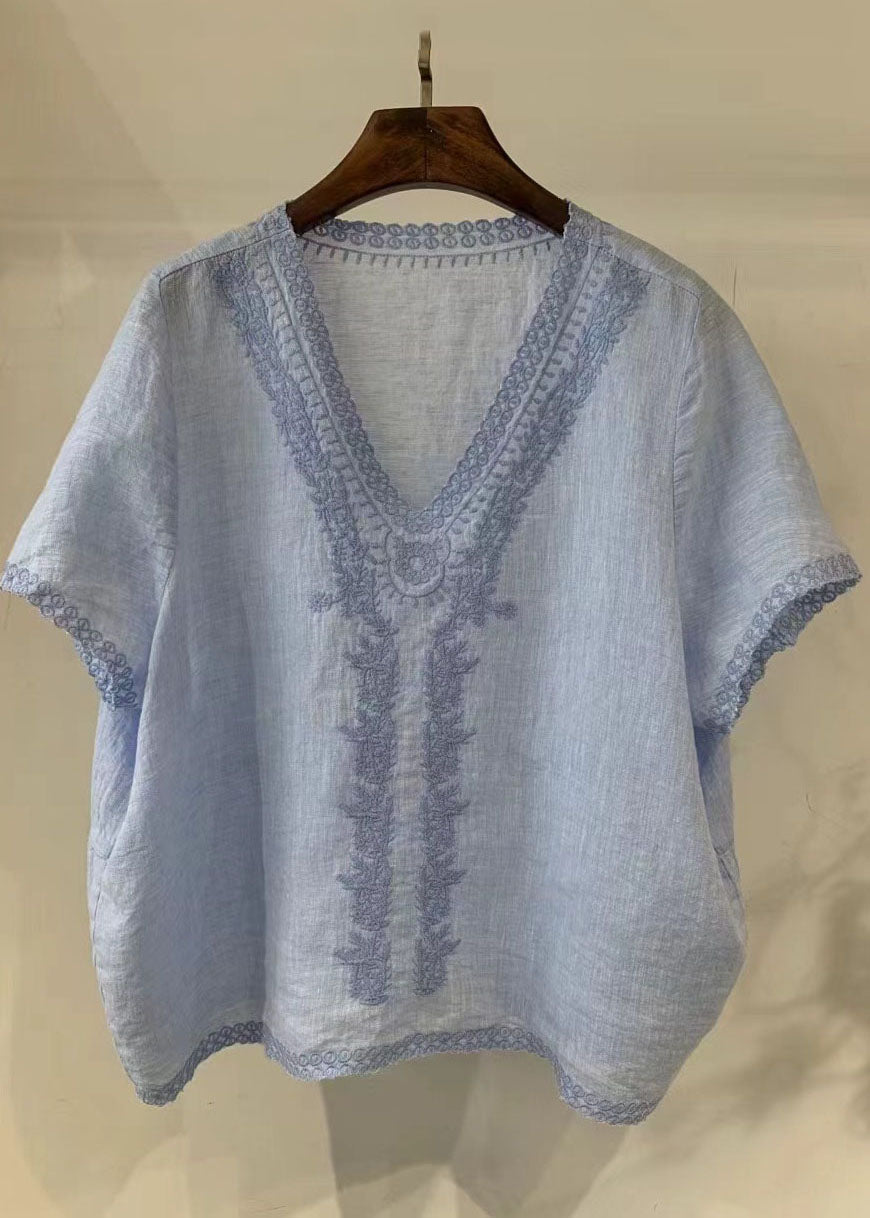 Handmade Grey Embroideried Plaid Linen Beach Vest Summer