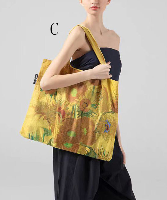 Handmade Large Capacity Paintings Shopping Bag