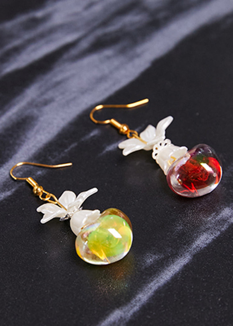 Handmade Multicolour Heart-shaped Asymmetric Acrylic Drop Earrings - Omychic