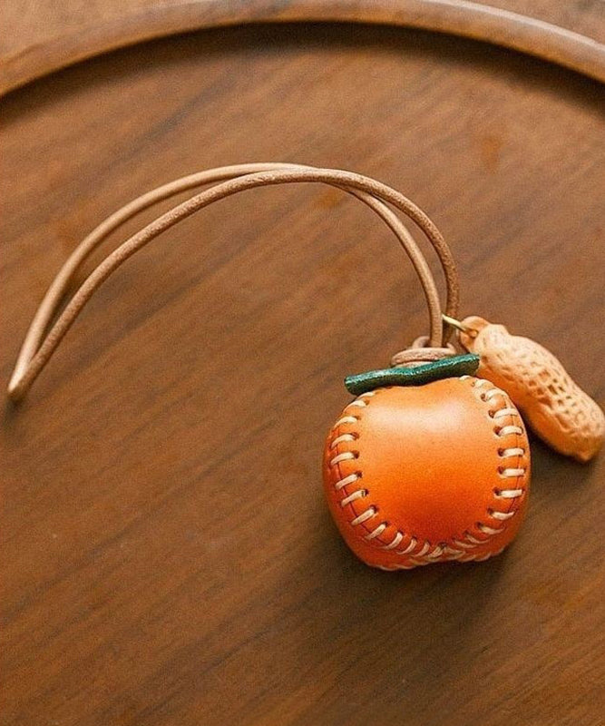 Handmade Orange Weave Persimmon And Peanut Phone Chains