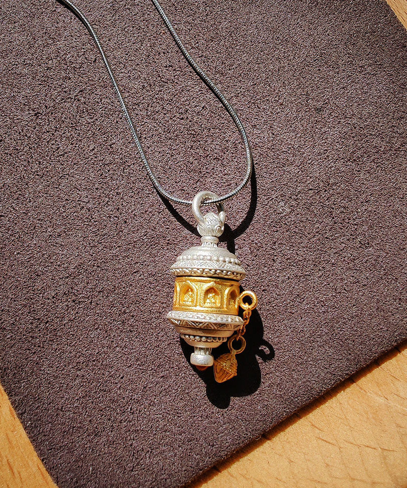 Handmade Original Design Silver Gilding Eight Guardian Pendant Necklace - Omychic