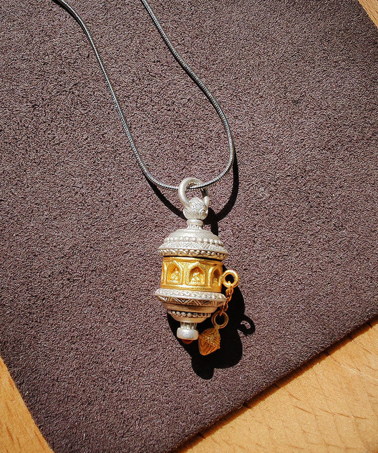 Handmade Original Design Silver Gilding Eight Guardian Pendant Necklace - Omychic