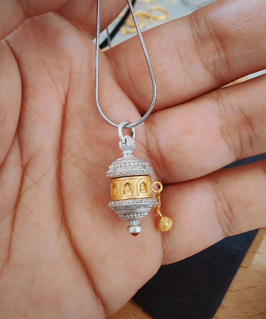 Handmade Original Design Silver Gilding Eight Guardian Pendant Necklace - Omychic