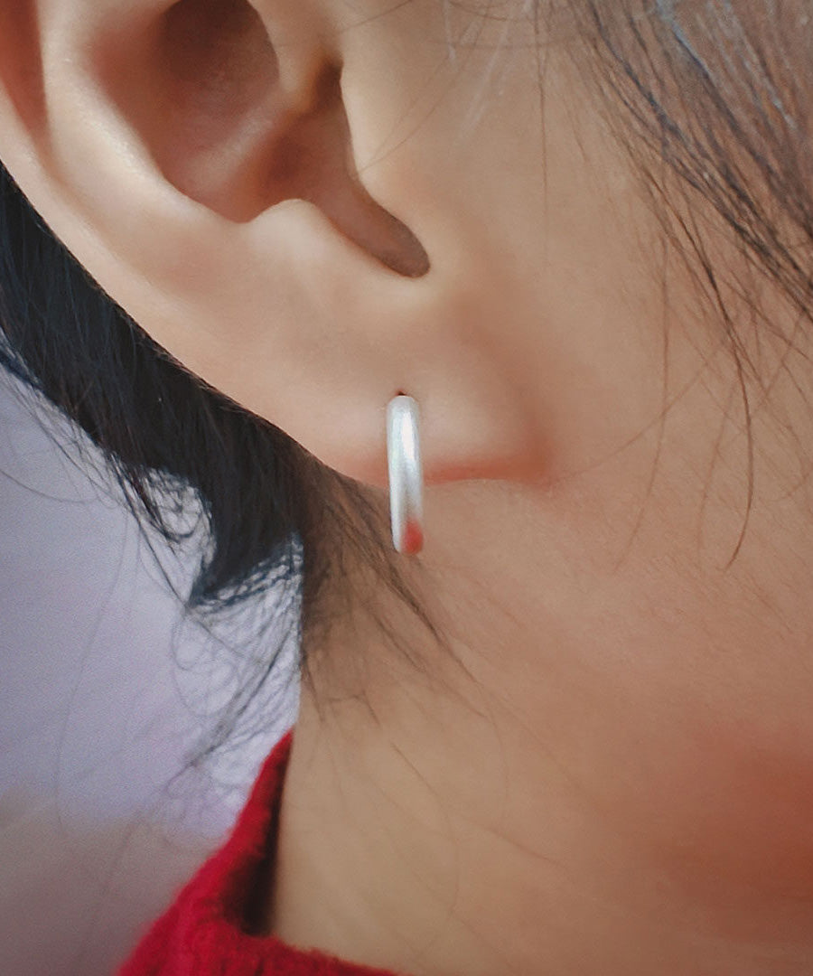 Handmade Original Design Silver Hoop Earrings - Omychic