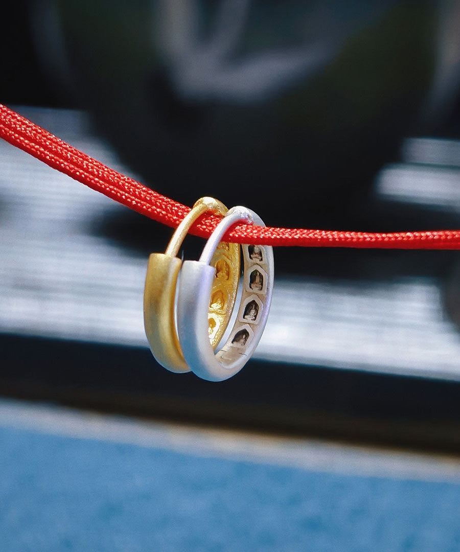 Handmade Original Design Silver Hoop Earrings - Omychic