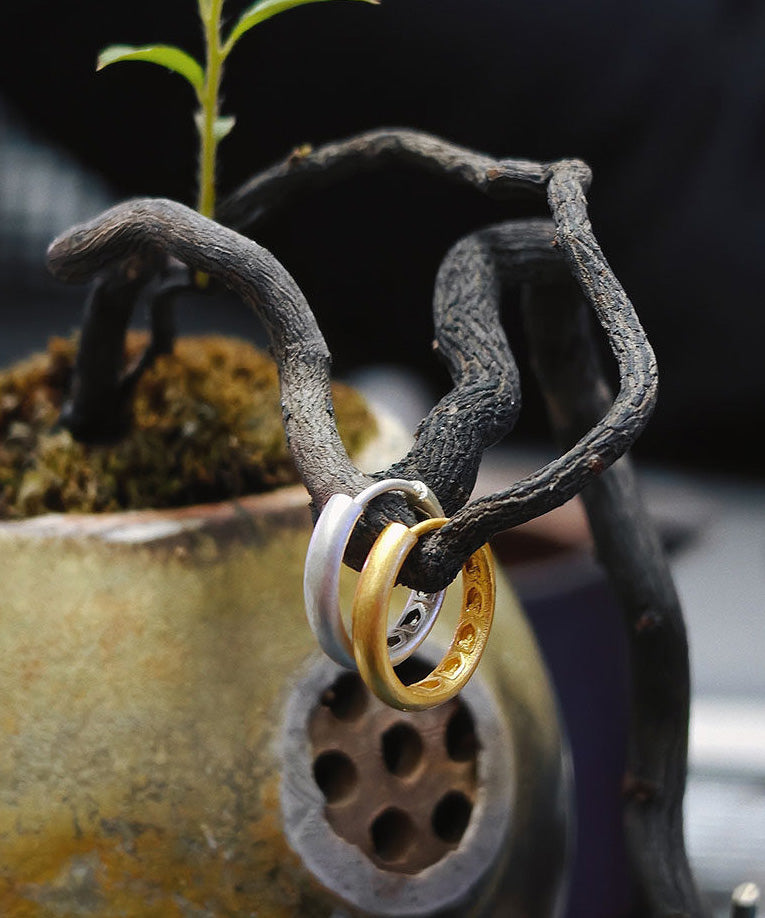 Handmade Original Design Silver Hoop Earrings - Omychic