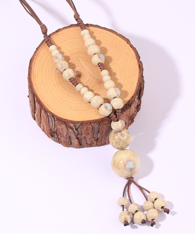 Handmade Rainbow Ceramics Beading Sweater Pendant Necklace