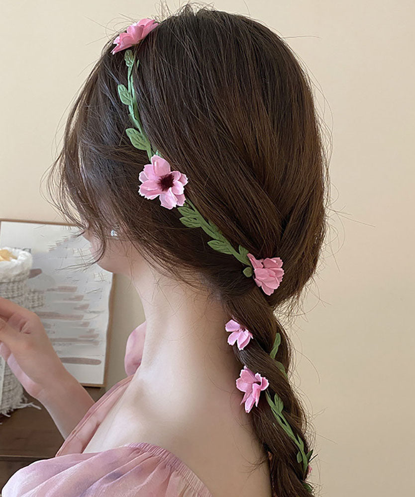 Handmade Red Daisy Floral Rattan Weavin Headband