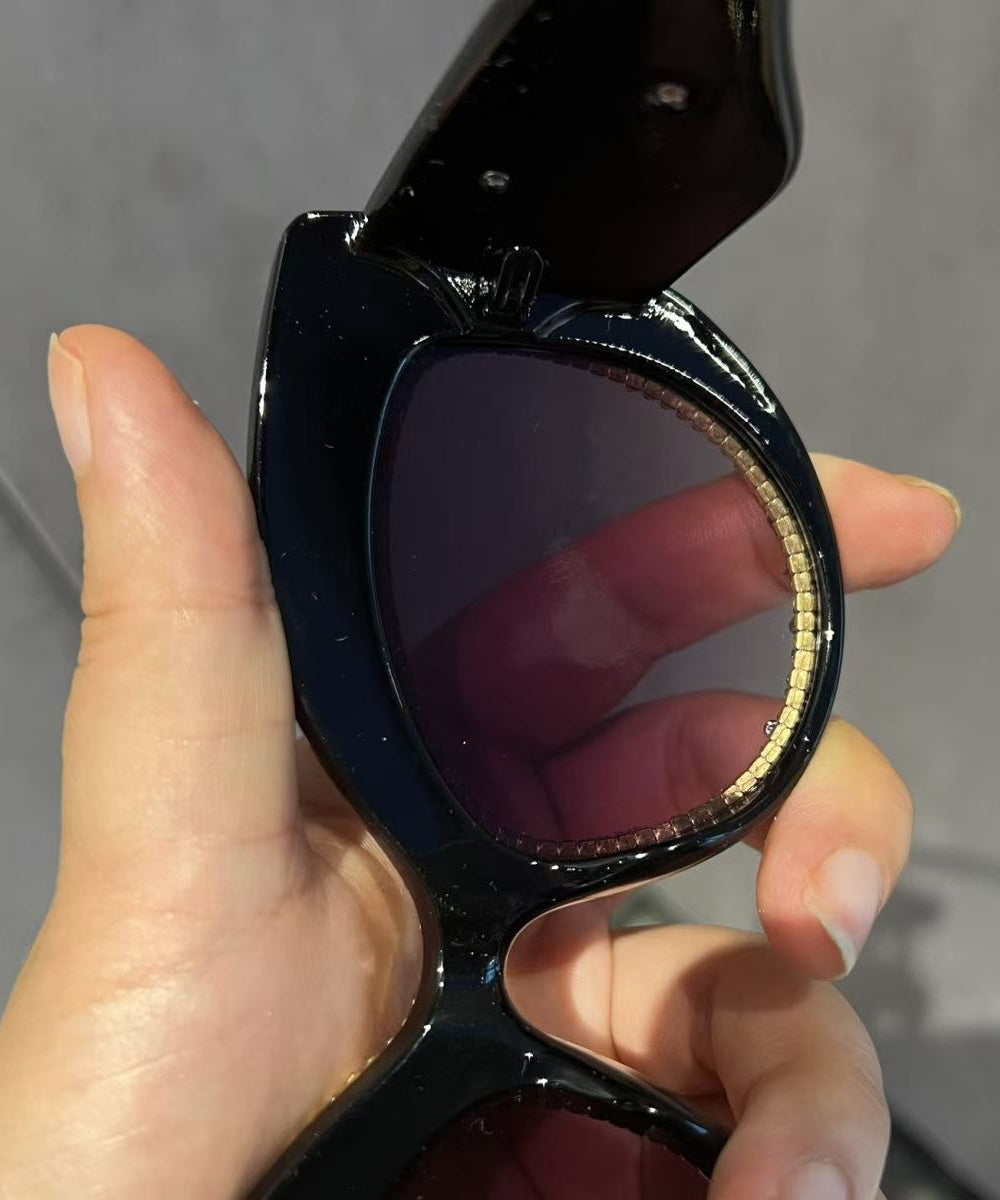 Handmade Sexy Cat Eye Gold Diamond Studded Sunglasses