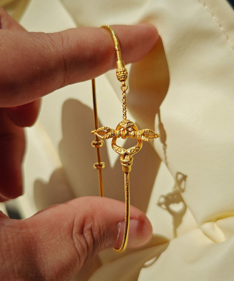 Handmade Silver Gilding Diamond Pestle Bracelet - Omychic