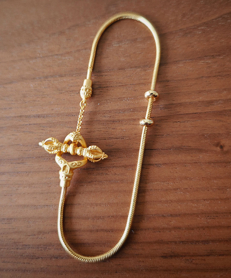 Handmade Silver Gilding Diamond Pestle Bracelet - Omychic