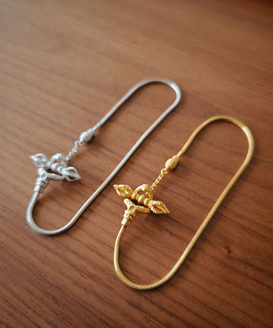 Handmade Silver Gilding Diamond Pestle Bracelet - Omychic