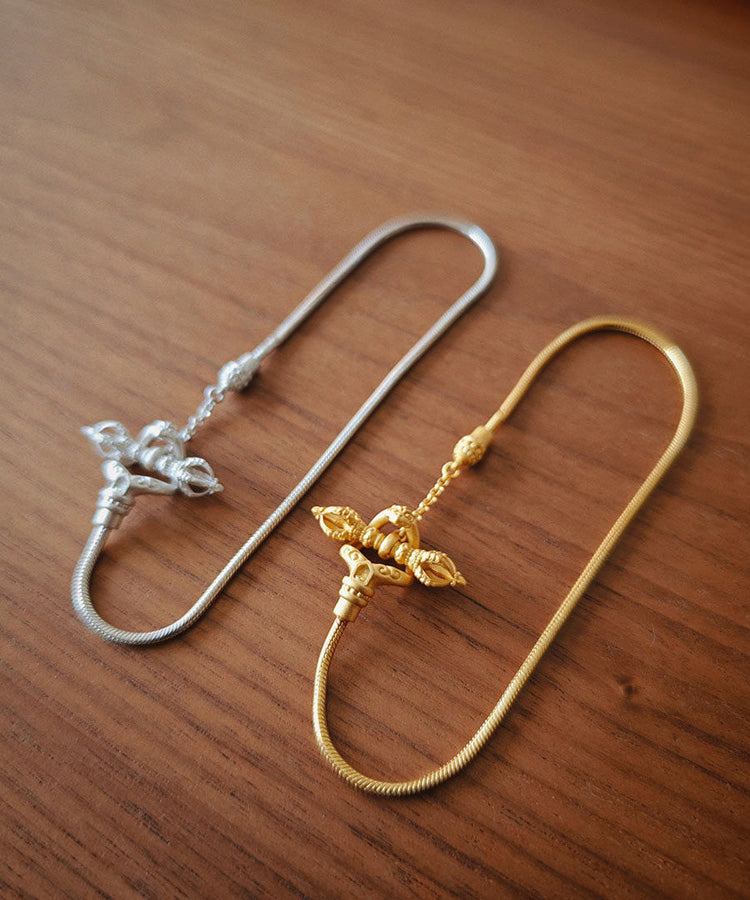 Handmade Silver Gilding Diamond Pestle Bracelet - Omychic