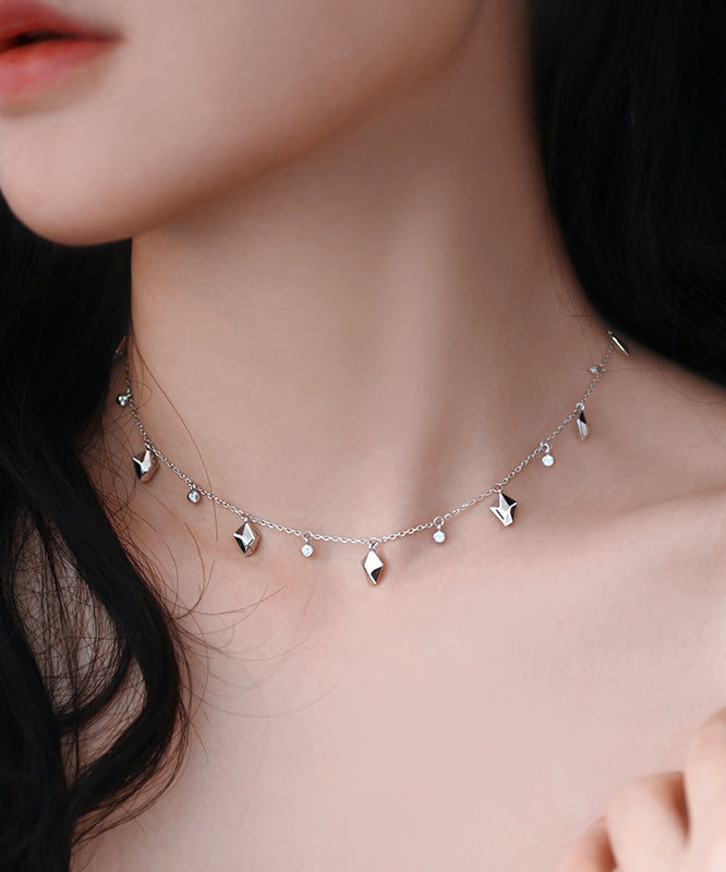 Handmade Starry Sky Design Adjustable Silver Necklace