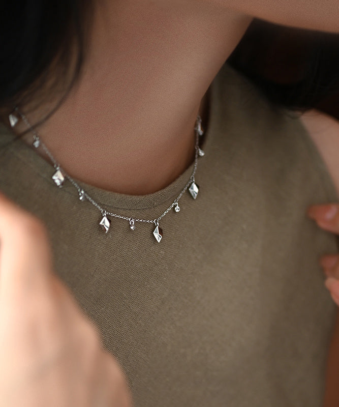 Handmade Starry Sky Design Adjustable Silver Necklace