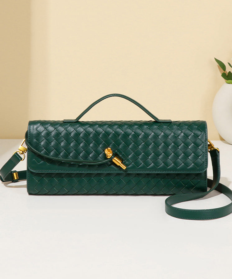 Handmade Weave Design Leather Women Evening Bag