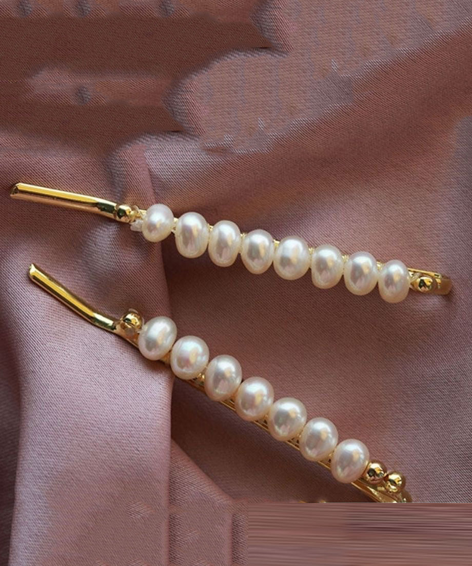 Handmade Weave Gold Metal Pearl Hairpin