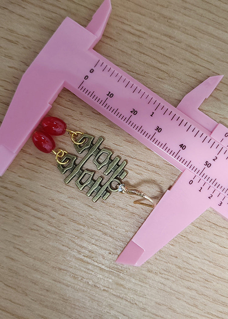 Handmade XI Character Copper Wedding Drop Earrings - Omychic