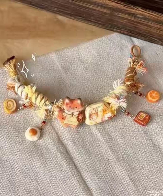 Handmade Yellow Alloy Weave Small Snimal Charm Bracelet - Omychic