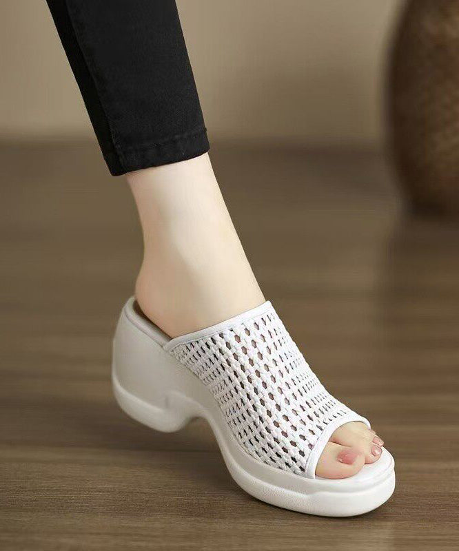 Hollow Out Platform Shoes For Women Slide Sandals