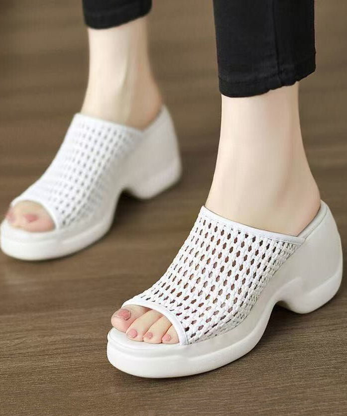 Hollow Out Platform Shoes For Women Slide Sandals