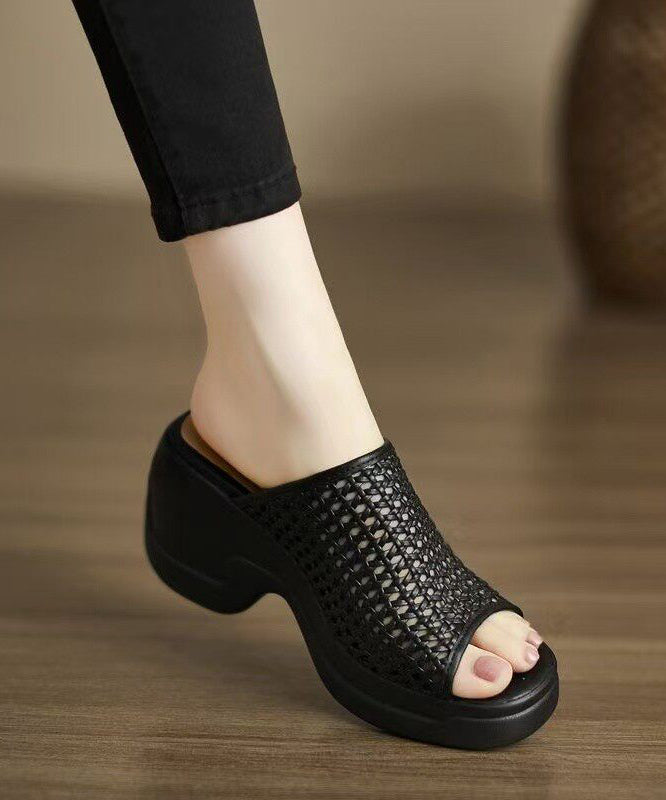 Hollow Out Platform Shoes For Women Slide Sandals
