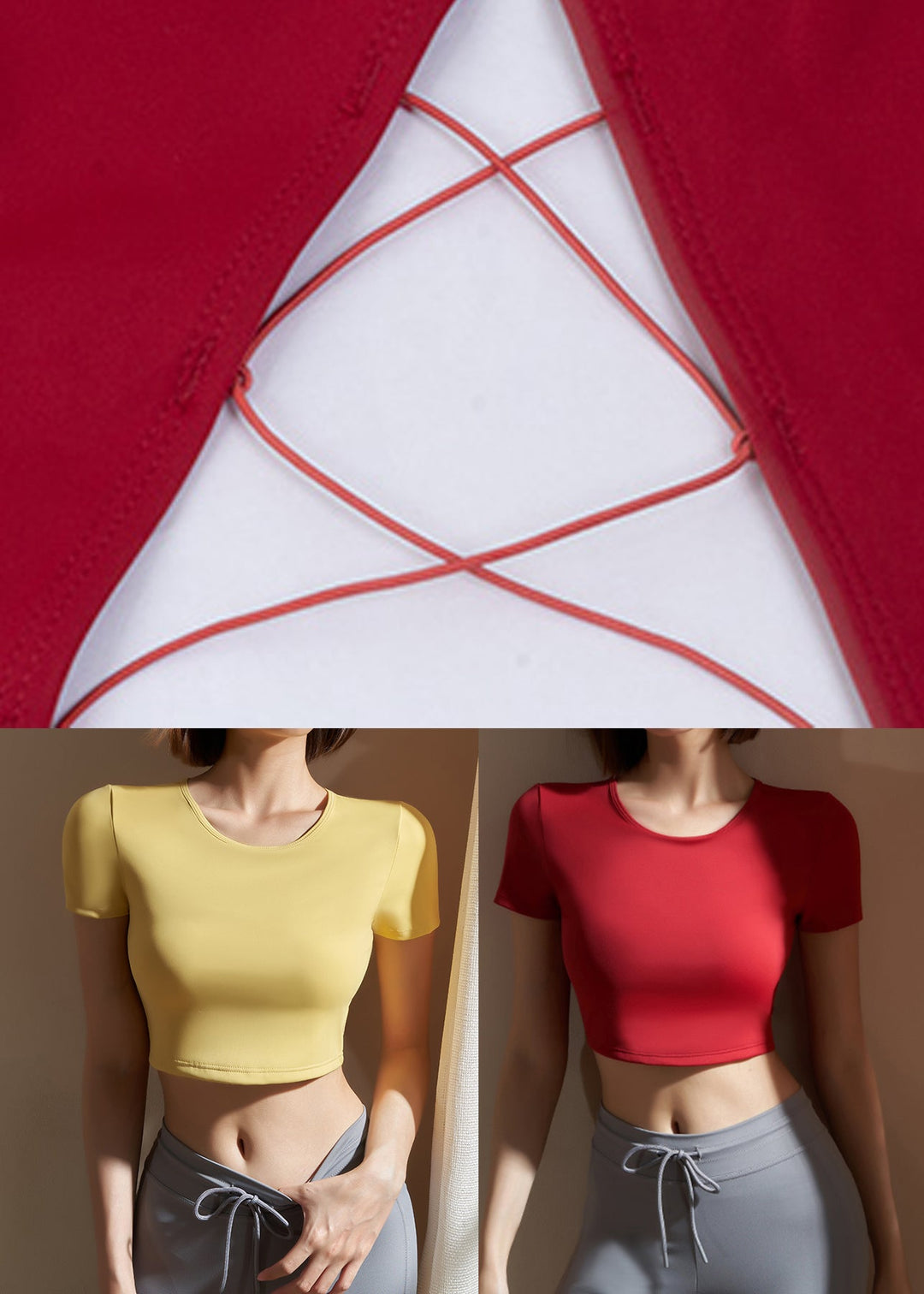 Hot Yellow O-Neck Gymshark Yoga Top