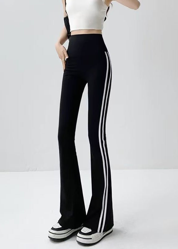 Impact Black High Waist Striped Flare Leggings