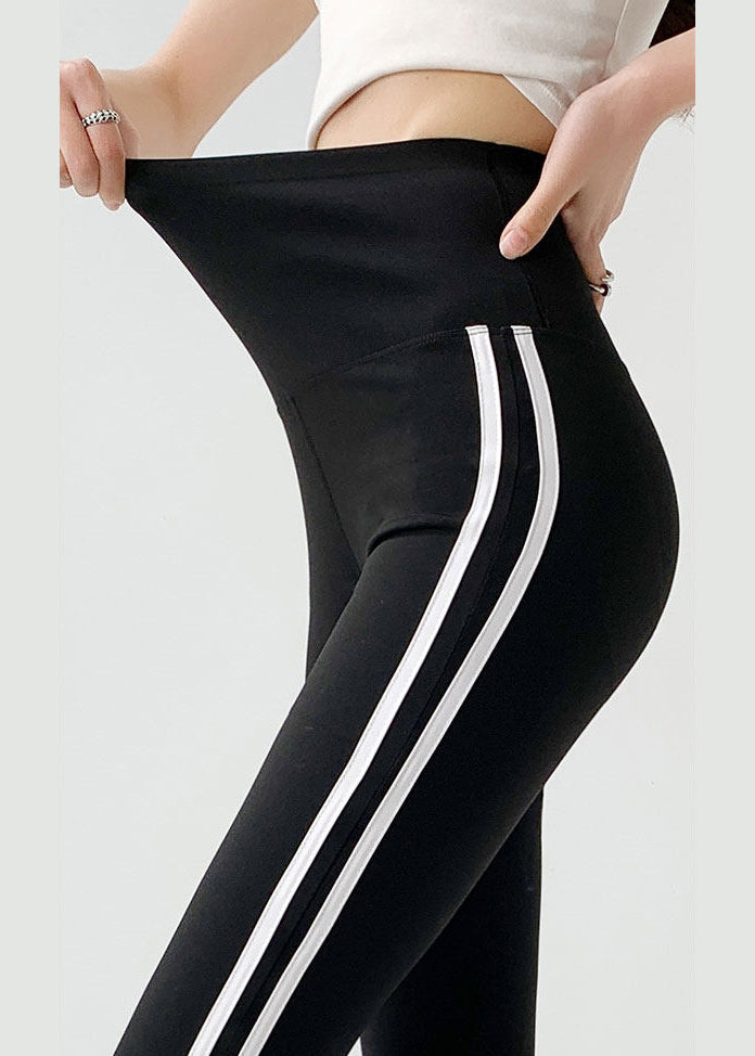 Impact Black High Waist Striped Flare Leggings