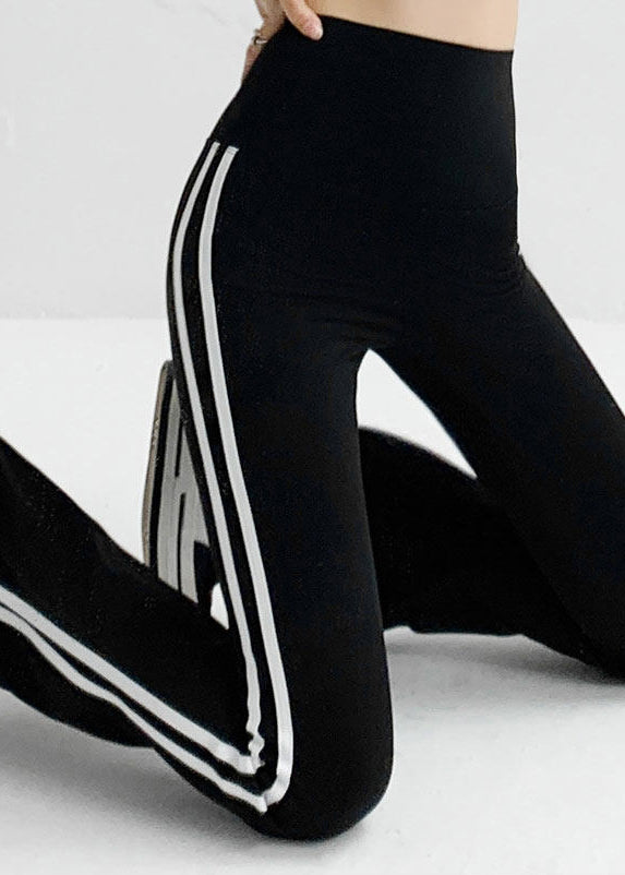 Impact Black High Waist Striped Flare Leggings