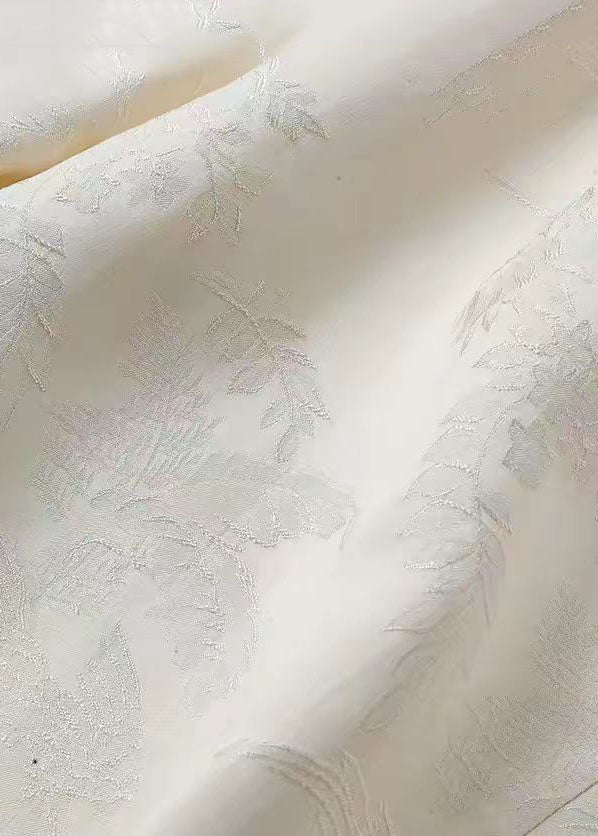 Italian Apricot Oversized Jacquard Silk Crops Pants Fall