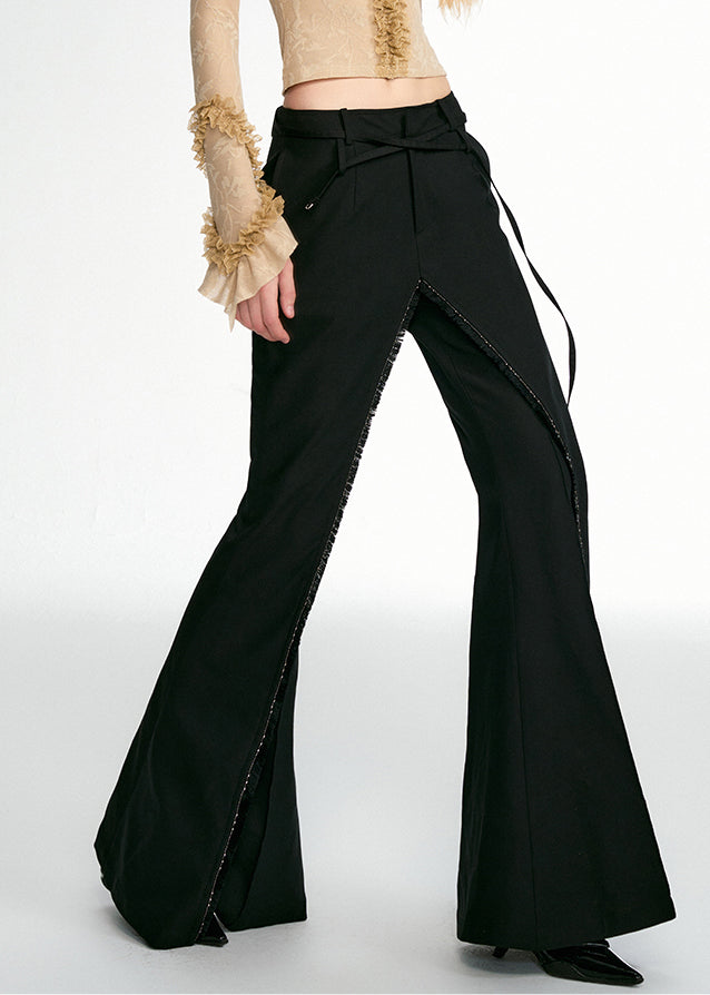 Italian Brown High Waist Leopard Print Patchwork Pants Fall